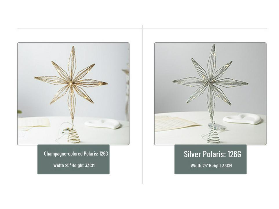 Luminous Wrought Iron LED Pentagram Tree Topper Star Decoration