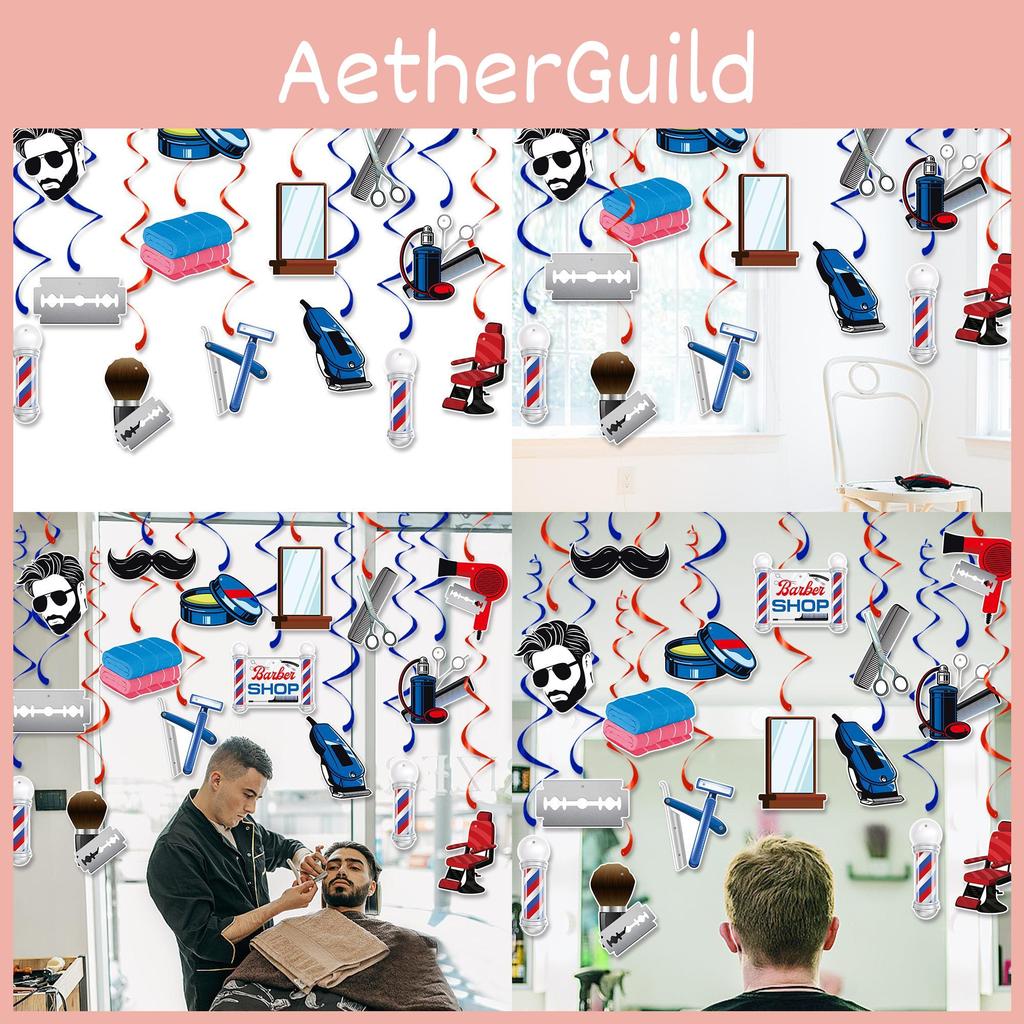 Decor Birthday Party Spiral Hanging Decorations For Barber Shop Celebrations