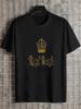 Regal Beagle Casual T-shirt - Black with Elegant Golden Crown & Script Logo