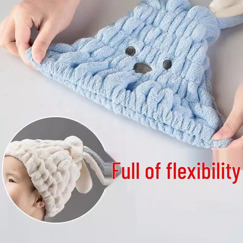 Super Absorbent Quick-Dry Kids' Hair Towel Cap - Cute Design for Bath and Drying