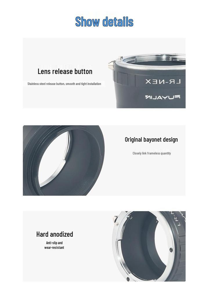 LR-NEX Lens Adapter for Canon LR Lenses To Sony NEX A7 E-mount Cameras