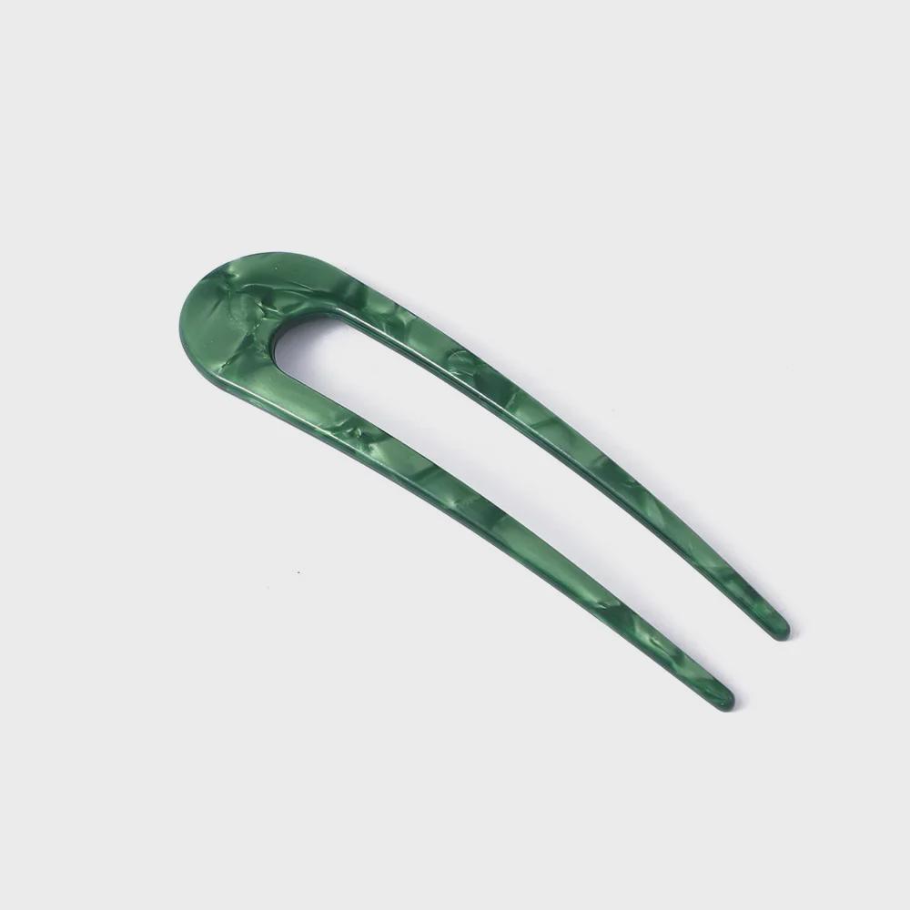 Korean U-Shaped Acetic Acid Hairpin - Elegant Retro Style for Women