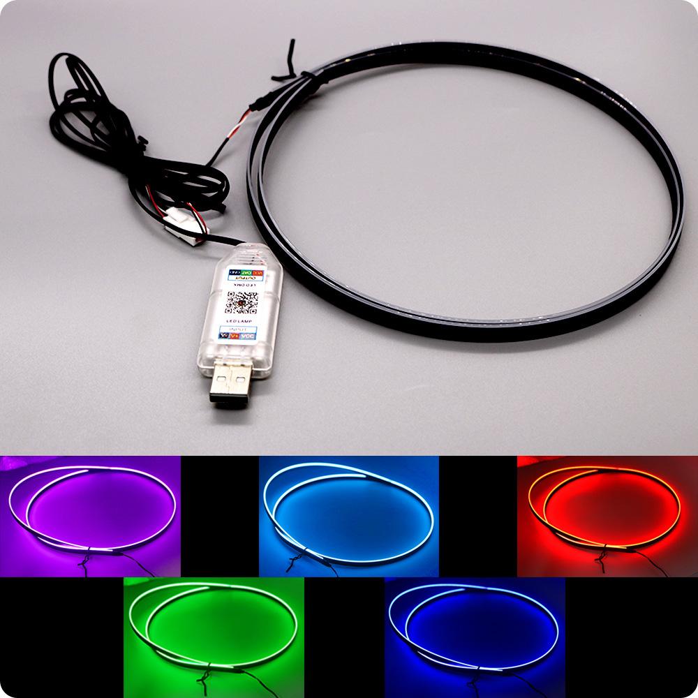 Universal 1PC 110CM Car Ambient Light Symphony RGB Interior Hidden Acrylic Guide Fiber Optic Decoration Atmosphere Lamp USB