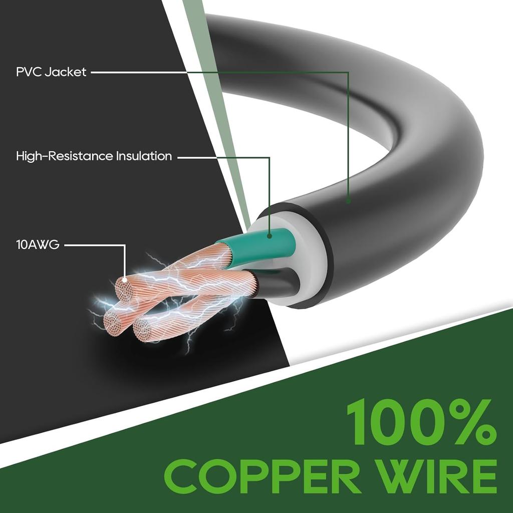 RVGUARD 30 Amp To 110 Volt RV Adapter Cord With Locking Connector 12 Inch, NEMA 5-15P To NEMA L5-30R Electrical Power Adapter With LED Power