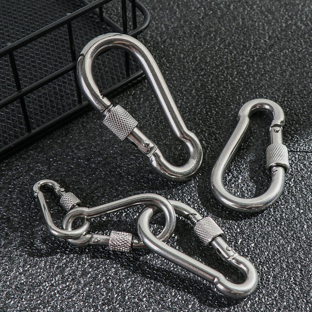M4~M12 Outdoor Climbing Gear 304 Stainless Steel Safety Hook Carabiner Lock Ring Travel Kit