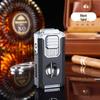 Triple Jet Cigar Lighter with V-Cutter & Puncher