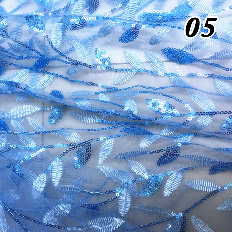 

Champagne Shining Sequin Cloth Tree Leaf Embroidered Fabric Dress Material DIY Gowns Wedding Veil Clothing Supplies 50x125cm