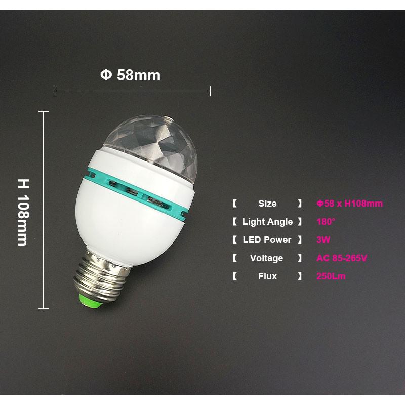 3W Mini E27 RGB LED Stage Light Spotlight Auto Rotating Lamp 85-265V For Bar KTV Club Lighting