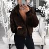 Autumn and Winter Fashion Women's Warm Jacket Hooded Bunny Fur Grass Short Coat Female