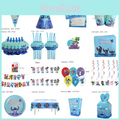 Set de Artículos de Fiesta de Stitch Decoraciones Desechables Para Fiesta de Cumpleaños Infantil