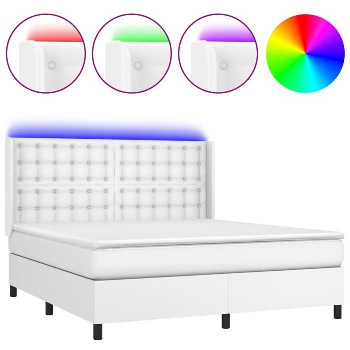 VidaXL Slatted Bed Base with Mattress and LED, Upholstered Bed, Double Bed, Adult Bed for Interior Bedroom, 3139392