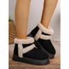 Women Snow Boots White Plush  Winter Snow Boots Flat Bottomed Short Tube Thick Sole Platform Comfort Warm Snow Cotton Shoes