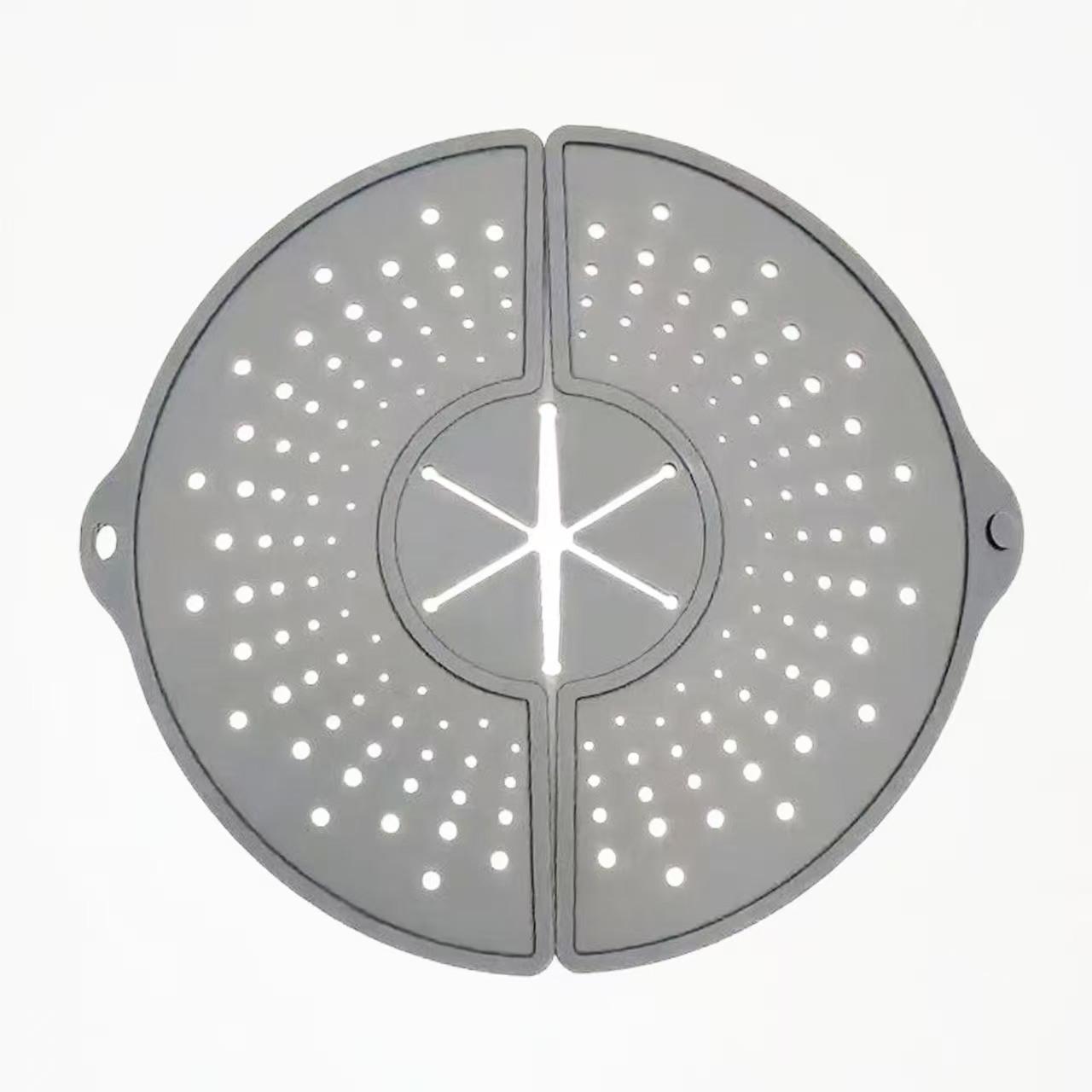 

Silicone Foldable Anti-Splash Pot Lid for Beating, Whipping, and Spattering Prevention 35.5x32.3x0.6cm - 240g серый