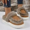 Fashion Fur Snow Slipper Women Korean Platform Slippers Luxurious Long Plush Warm Soft Indoor Thick Sole Footwear Cotten Shoes 2024