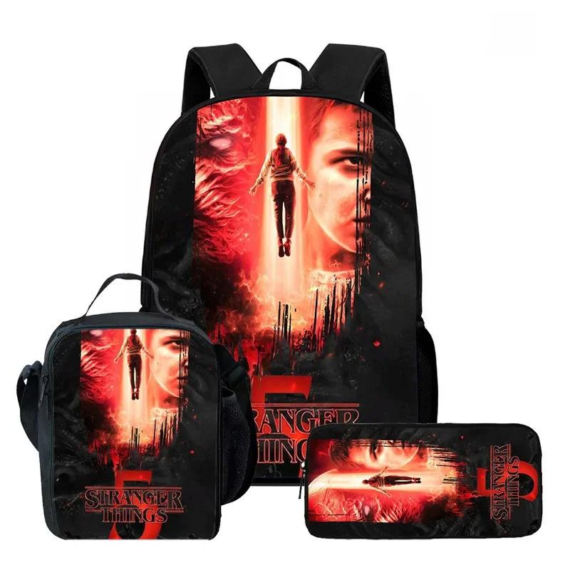 Strangertings Stranger Things Student School Bag Children'S Backpack Satchel Pencil Case
