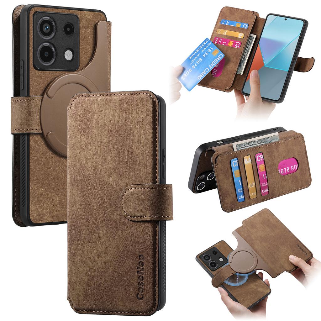 For Xiaomi Redmi Note 13 Pro 5G/Poco X6 5G Magnetic Case CASENEO Detachable Leather Phone Wallet Cover