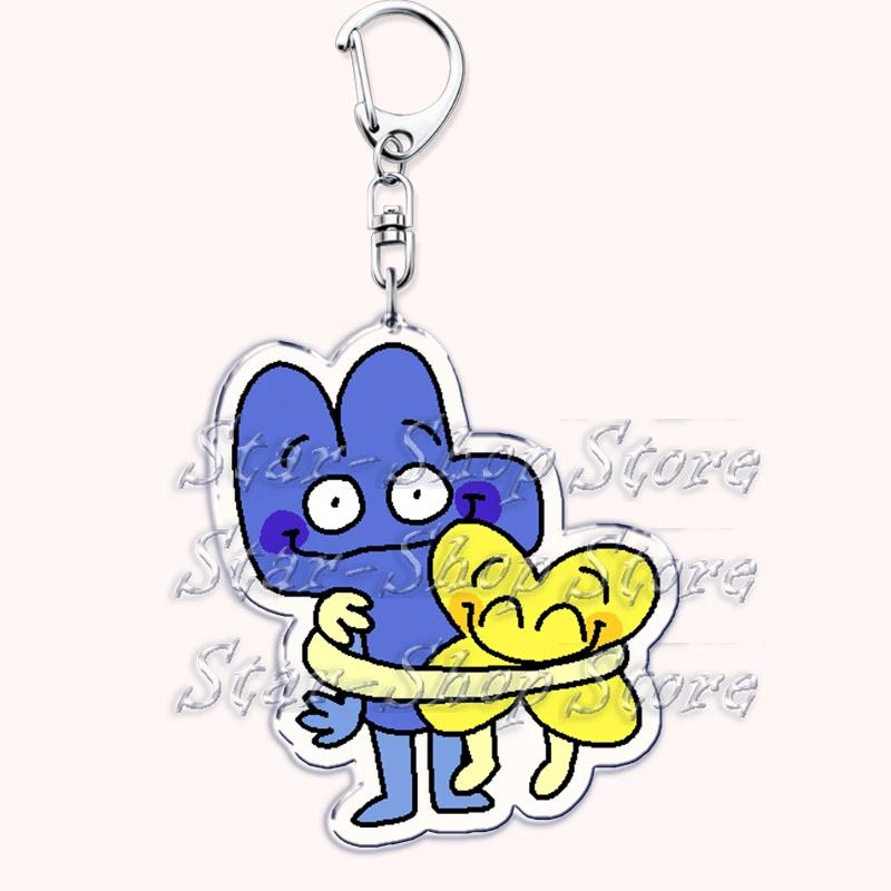 Hot Game Characters Keychain for Accessories Bag Firey Ruby Teardrop Flower Pin Coiny Price Tag Keyring Jewelry Fans Gamer Gifts