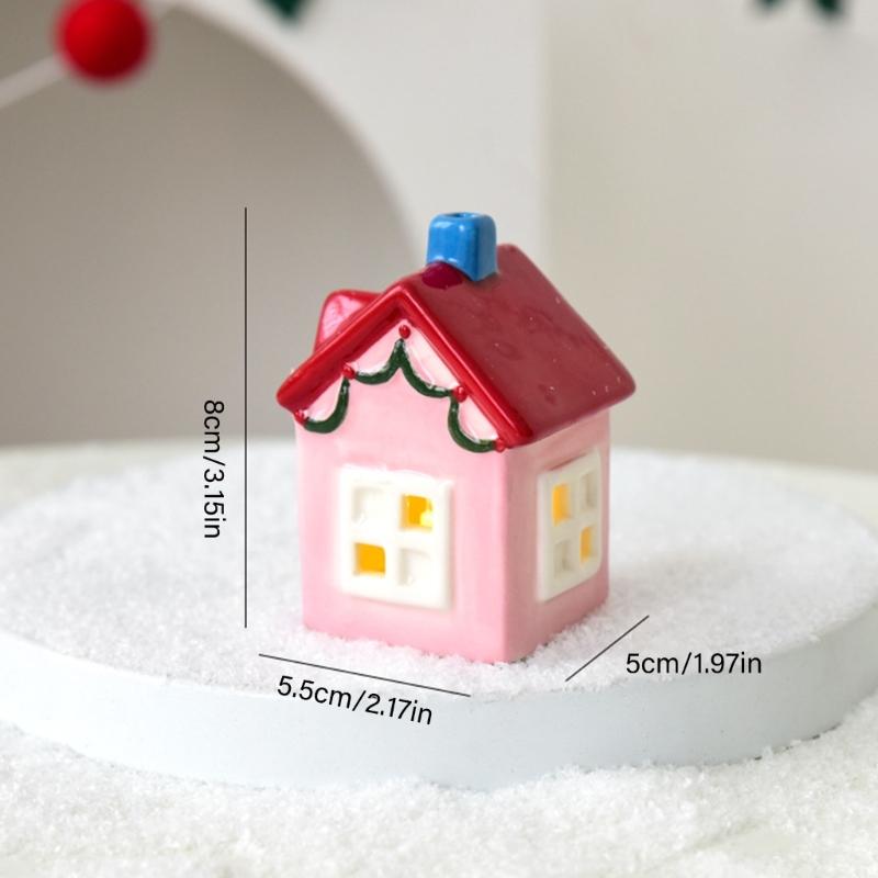 Ceramic Christmas cottages Houses With Battery Power Supply Safe Indoor and Outdoor Decoration For Seasonal Enthusiasts