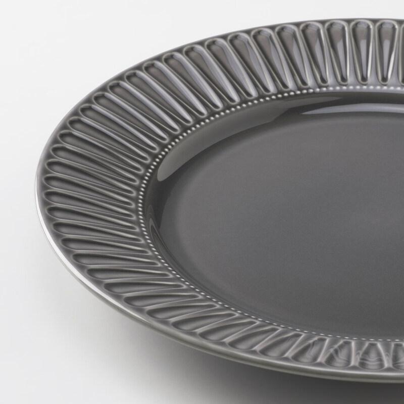 IKEA STRIMMIG Grey Stoneware Dinner Plate