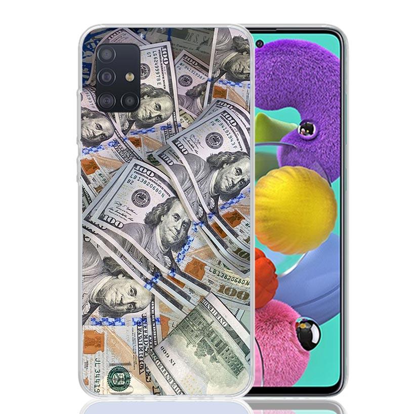 Banknote Dollar Cash Money Phone Case For Samsung Galaxy A52 A32 A22 A12 A02S A50S A30S A51 A31 AA71 Note 20 Ultra 10 S10 Plus G