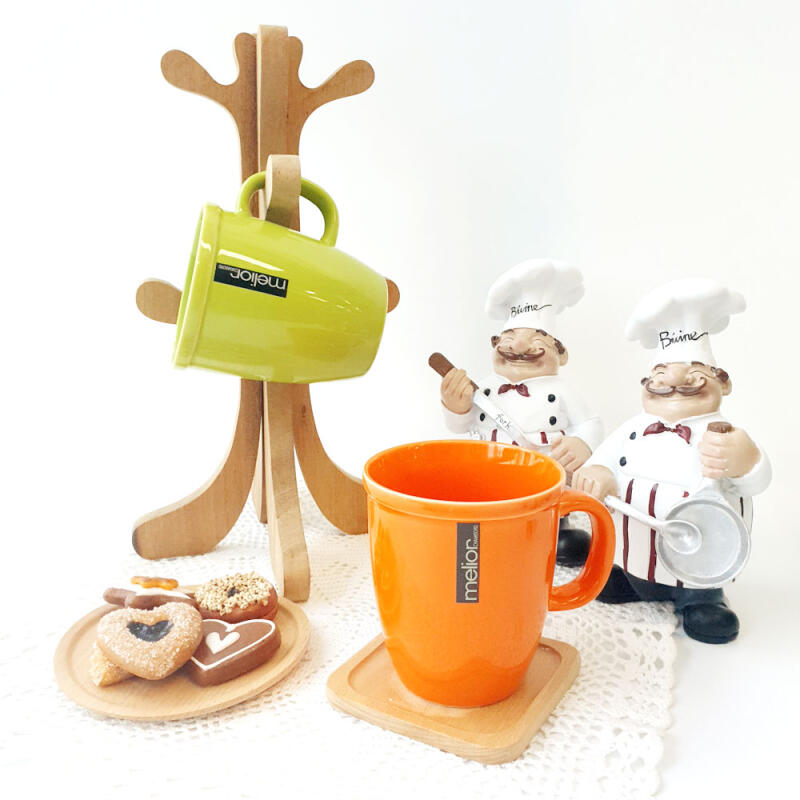 Orange and green color mug 2p set