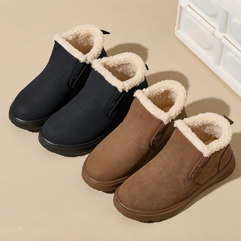 

Женские зимние теплые сапоги на платформе Fuzzy Snow, водонепроницаемые, нескользящие, с подкладкой из искусственного меха, полусапожки, женские короткие сапоги из искусственной замши для ходьбы 36