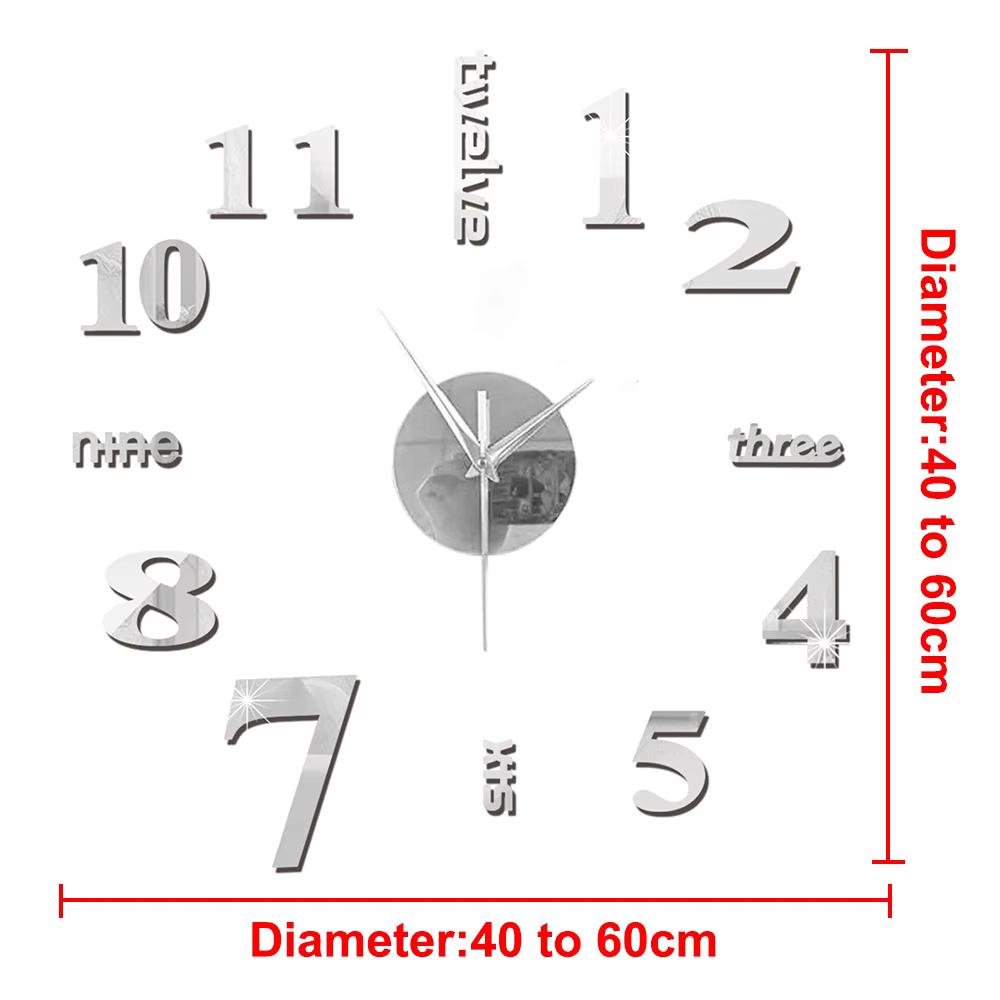3D Wall Clock DIY Mirror Wall Stickers Home Decor Quartz Needle Watch Living Room Removable Art Decal Sticker Reloj De Pared Hot