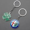 2026 Hot Sticker 1pcs 3D Metal Leather Car Styling Emblem Keychain Key Chain Rings For Alfa Romeo Accessorie Giulietta GT 159 14