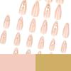 24pcs Simple New Product Nail Art Fake Nail Gold Paste 3D Wearable Nail Tablets Short Almond Heavy-wearable Nail Nail Patch