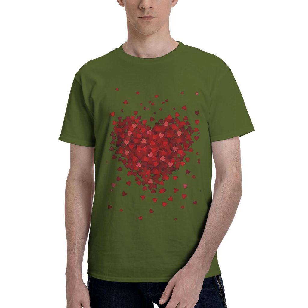 Retro Red Heart Fashion 3D 100 Cotton Casual Breathable Confortable Tshirt Mens TShirts Tshirts Men