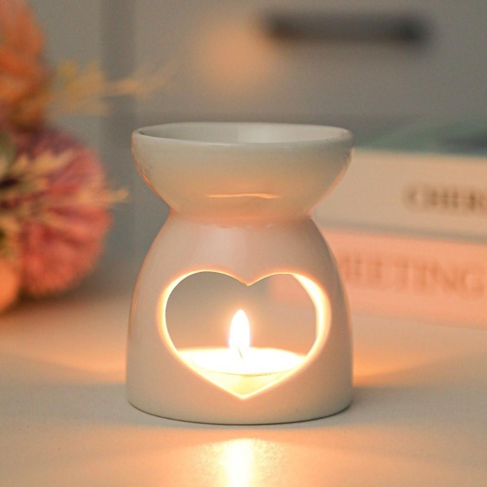 Hollow Design Fragrance Lamp White Color Aromatherapy Stove Decorative Incense Burner  Home