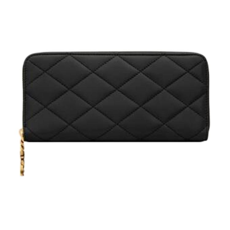 

Saint Laurent Cassandre Jewelry Zipper Head Diamond Leather Wallet Women wallet Black 862485-AAGA8-1000 Basic Set (Bag+Dust Bag)