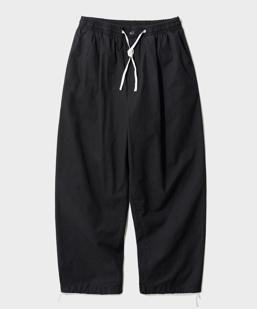 WV PROJECT Gabardine Cotton Elastic Waist Pants Black Mjlp7786