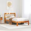 VidaXL Bed Frames and Headboard Wax Brown 100x200 Cm Pine Wood, Bedroom Furniture, Slatted Base, Wooden Bed, 3306804