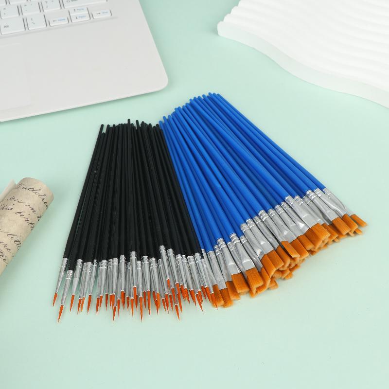 50-160pcs Nylon Brush Acrylic Detail Painting Thin Hook Line Pen Professional Paint Brush Kit Art Supplies