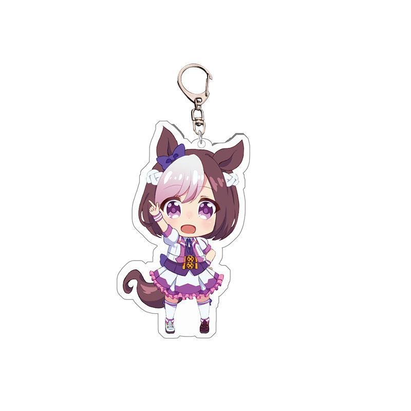6CM Cute Anime Pretty Derby Shuttle Mejiro Mcqueen Symboli Rudolf Kawaii Acrylic Keychain Game Jewelry Cosplay Props