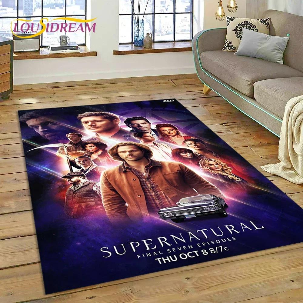 SPN Newest Supernatural Dean Sam 3D Carpet Rug for Bedroom Living Room Home Sofa Decoration,Children Game Large Decor Floor Mat