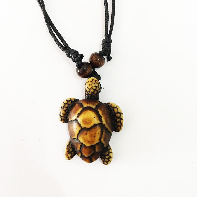 Vintage Animal Necklace, Springy Turtle Resin Jewelry Pendant, Sweater Chain Couple Accessories