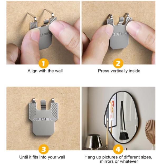 Claw-Style Drywall Picture Hanger Kit for Hanging Photos, Mirrors, and Posters
