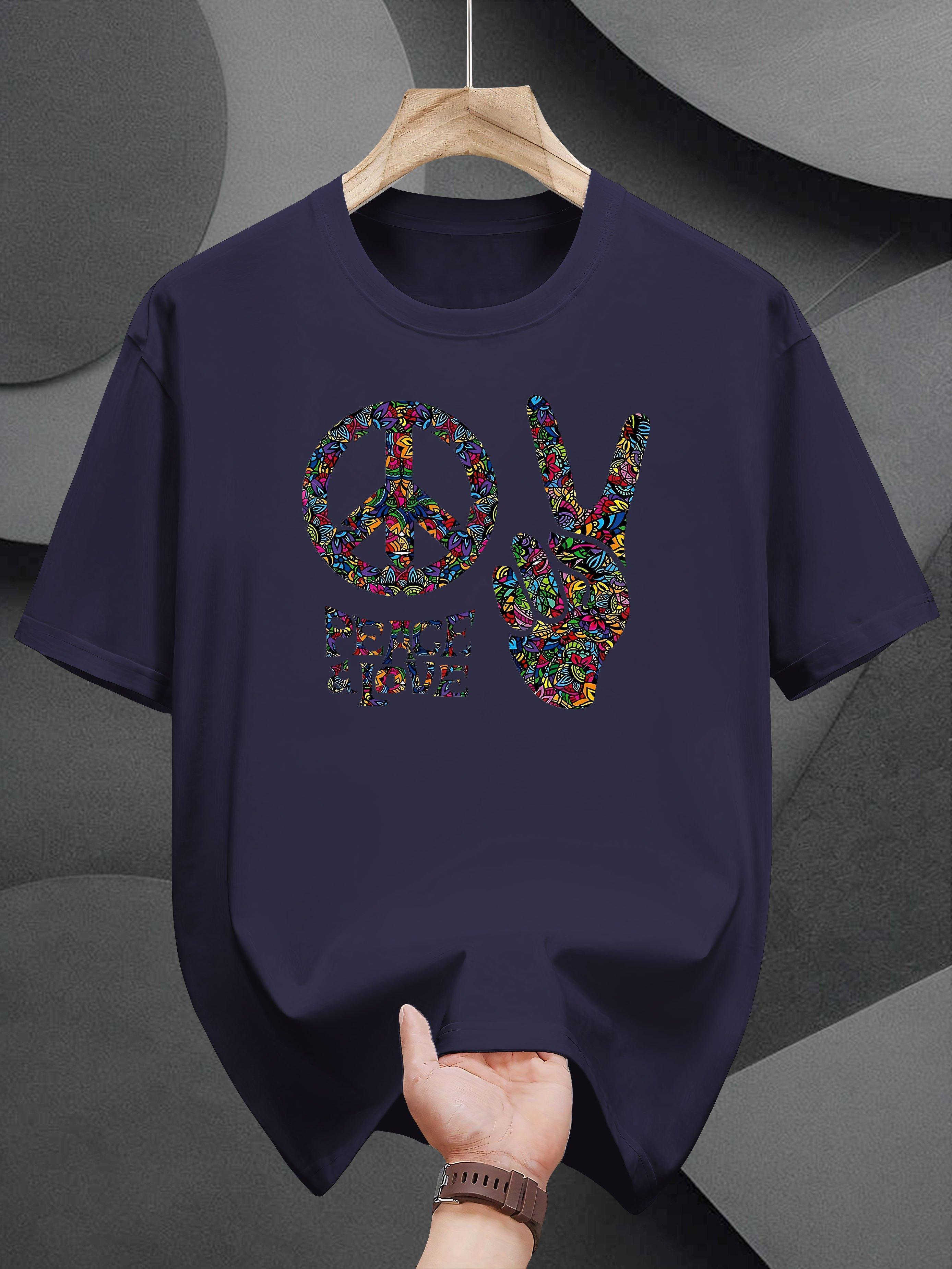

Graphic Print Short Sleeve T-shirt - Black Casual Summer Tee with Round Neck L