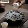 Creative Lotus Old Rock Mud Pot Bearing Holder Teaware Heat Insulation Pad Water Storage Dry Soaking Table Tea Tray Decoration