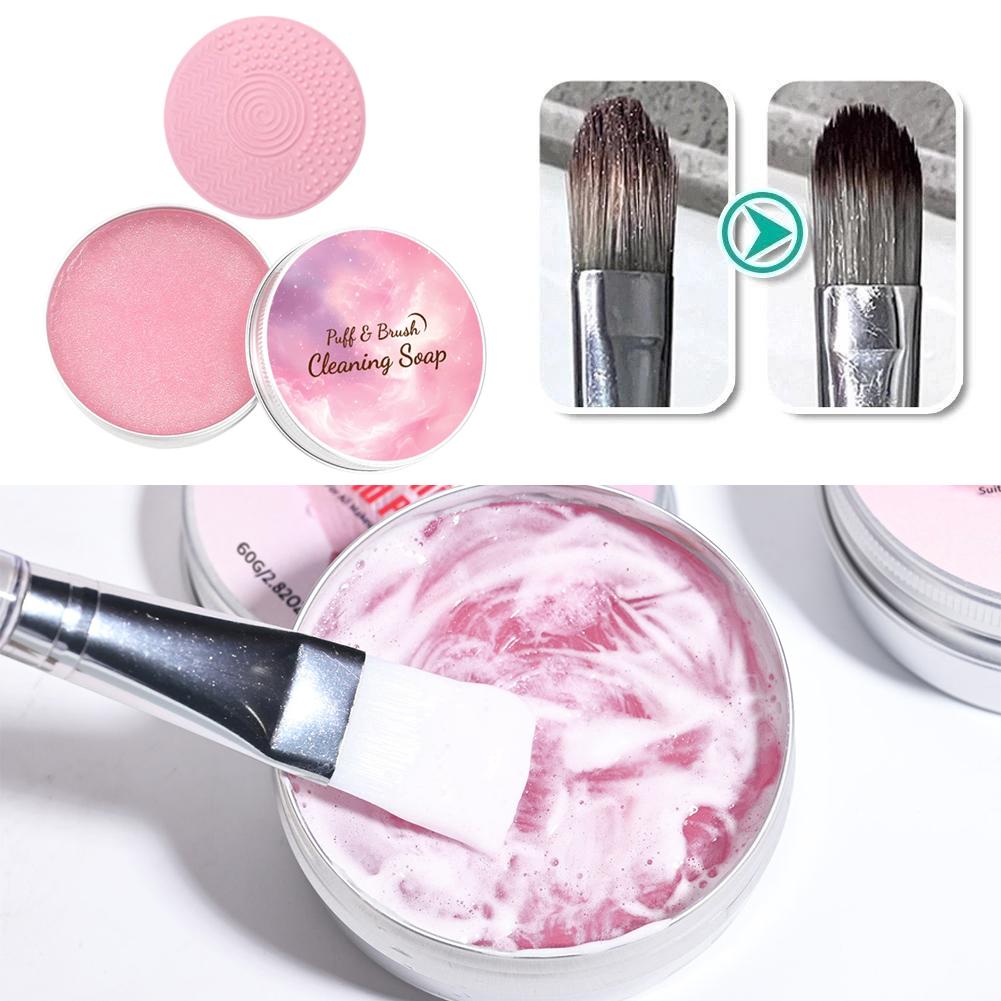 Makeup Brush Cleaner Soap Solid Brush Cleaning Mat Removes Cosmetic Color Brush Cleaner Pad for Cleaning Makeup Sponges Brushes