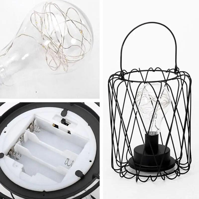 Stolní lampa v kreativním retro stylu Lucerna z měděného drátu Trychtýř Diamantové modelování Noční lampa Domácí stolní dekorace Maison