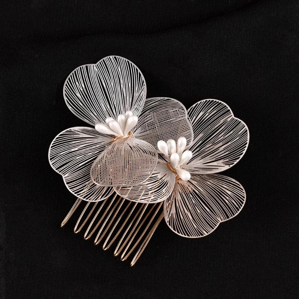 Alloy Flower Hair Clips Women's Hairdo Accessories Fashion Bridal Wedding Hair Comb Women's Headwear Wedding Accessories