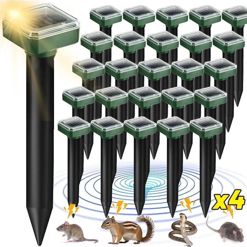 1/2/4PCS Solar Powered Ultrasonic Sonic Mole Pest Rodent Repeller Repellent Yard Outdoor Lamp Backyard Farmland Mouse Repeller