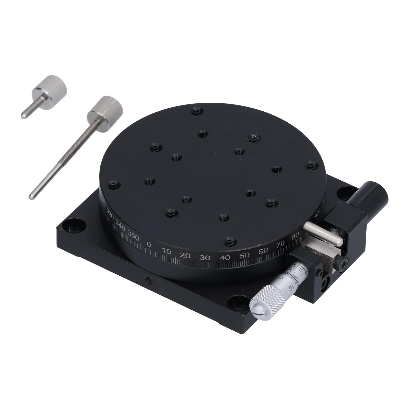 

Manual Rotating Linear Stage Sliding Table Rough Tuning 360 degrees with Micrometer Dia80mm RBA80