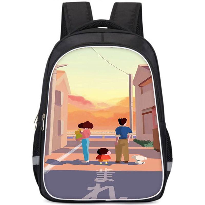 Spacious Crayon Shin-chan Oxford Cloth Backpack Lightweight School Bag For Kids