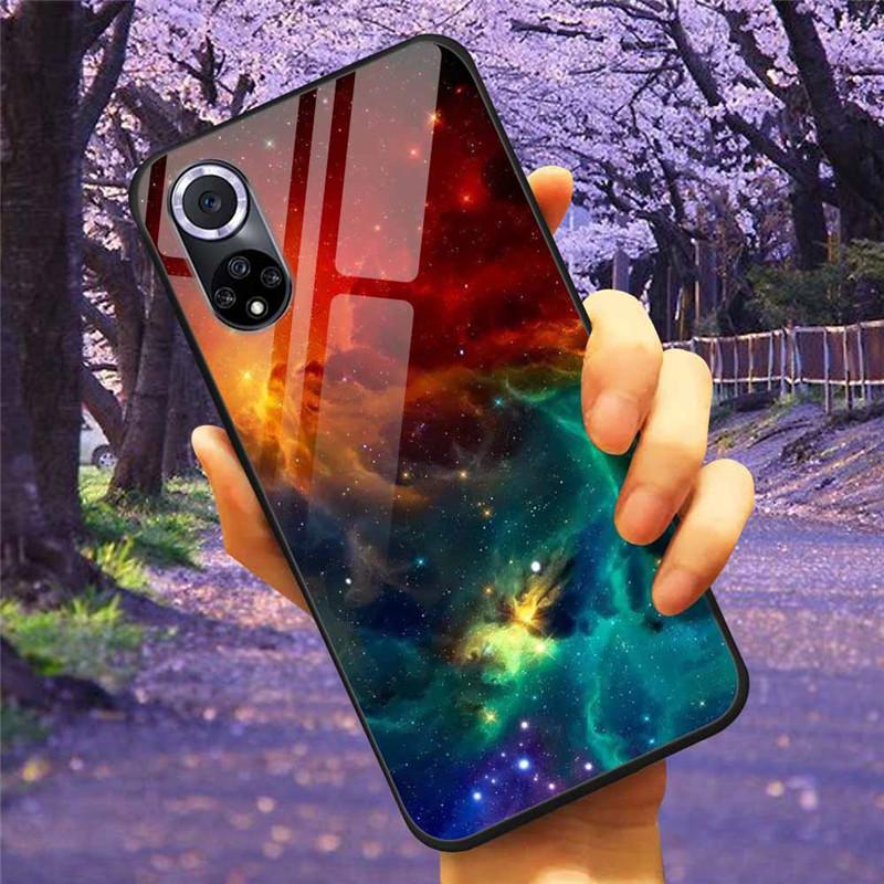 For Honor 50 Pro Case Tempered Glass Starry Marble Hard Back Cover for Huawei Honor 50 Phone Cases Honor50 Protective