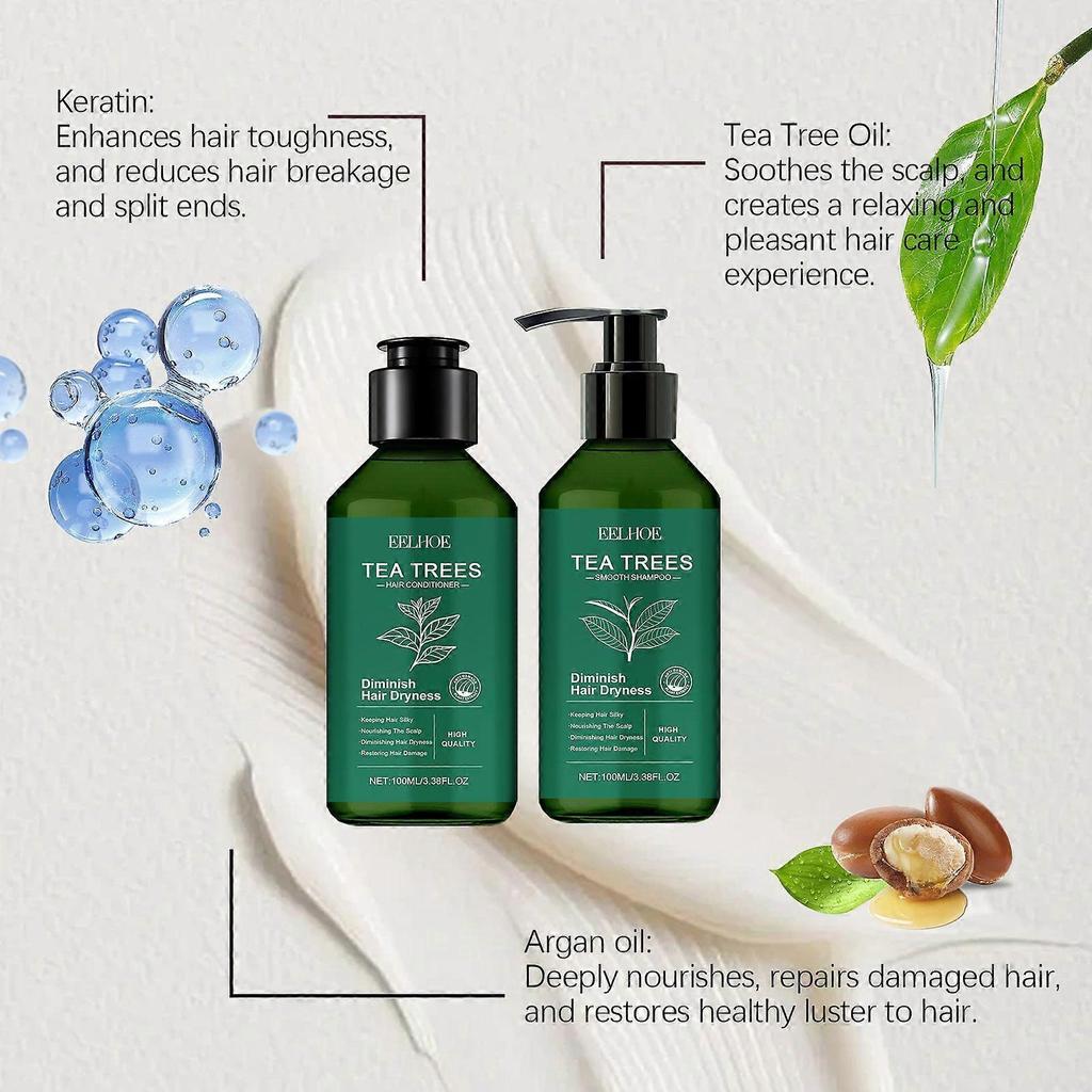 Tea Tree Shampoo and Conditioner Set, Deep Ceansing ScalpAccelerate Hair Growth, Thinning Hair Loss Treatments Women & Men