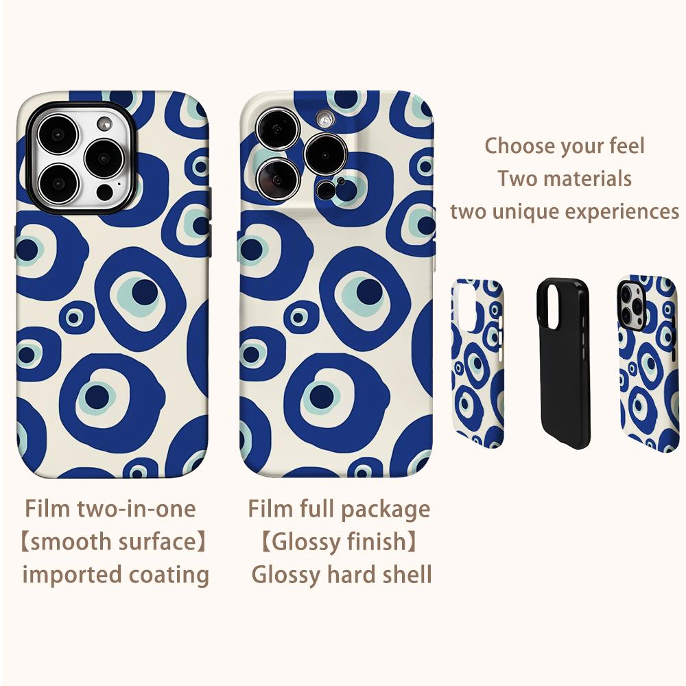 Blue Eye Dot Phone Case for IPhone 16 15 14 13 12 11 X XS XR XSMAX 7 8 Pro Max Plus Double-layer Back Cover